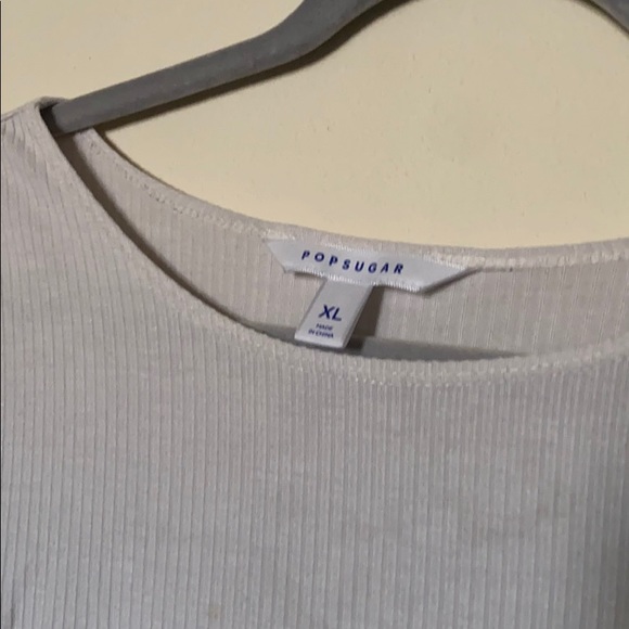 Popsugar White Ribbed Tee - Picture 2 of 3